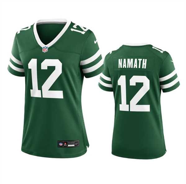 Womens New York Jets #12 Joe Namath Green 2024 Stitched Jersey Dzhi->women nfl jersey->Women Jersey